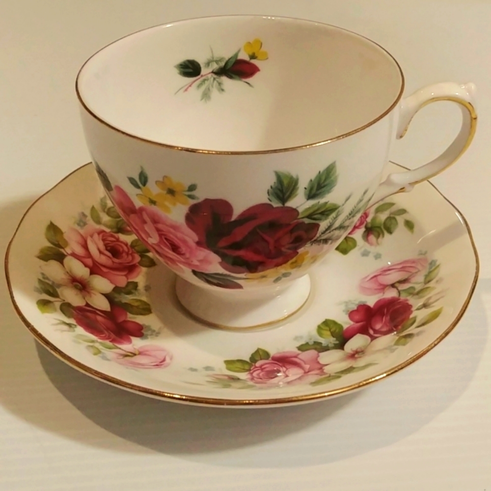 Queen Anne Bone China Tea Cup and Saucer Vintage